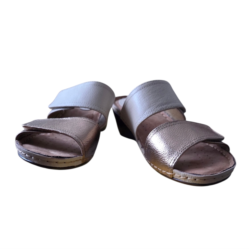 Softspots - NEW Panama 7337103 Womens Beige Leather Wedges Sandals Shoes - Picture 4 of 10